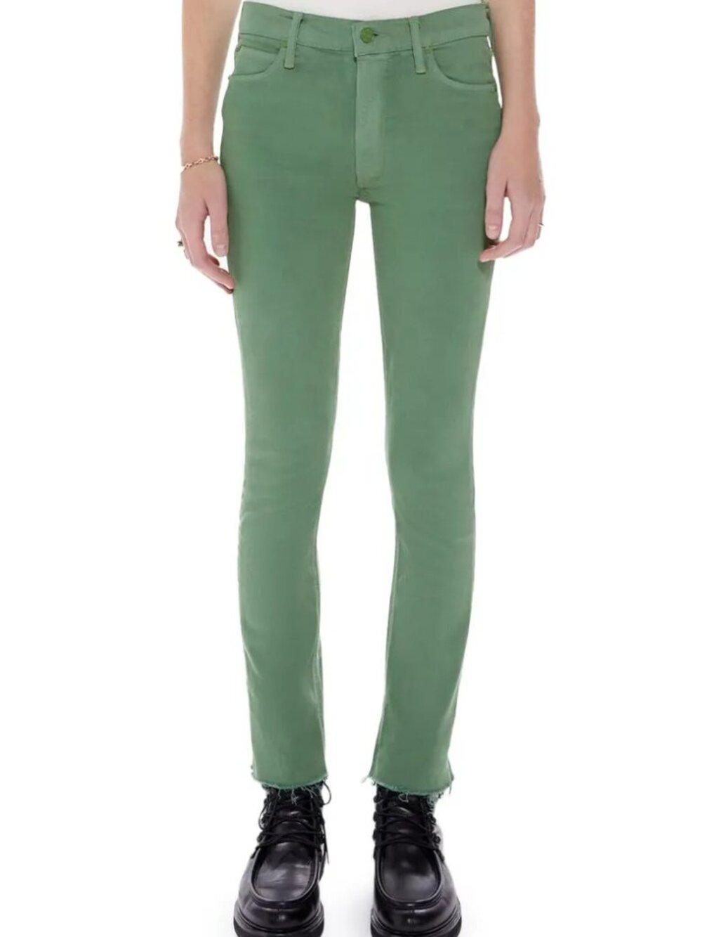MOTHER Mid Rise Dazzler Ankle Fray in Juniper